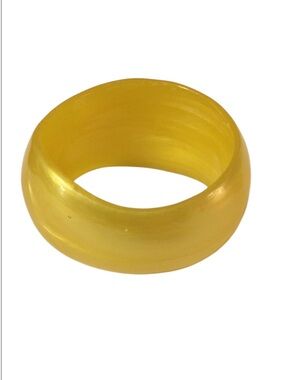 Vintage Yellow Swirl Wide Bangle Bracelet